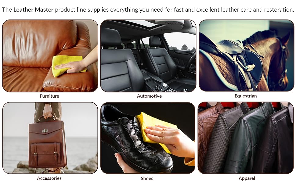 Leather Master product line supplies everything you need for fast and excellent leather care.