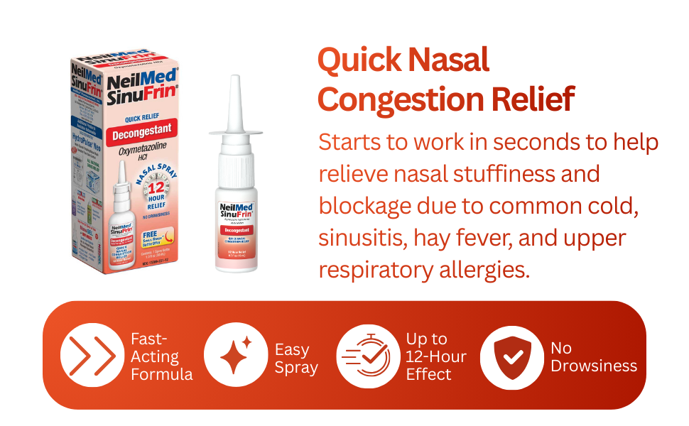 Temporarily relieves nasal congestion due to common cold, sinusitis, hay fever, upper respiratory