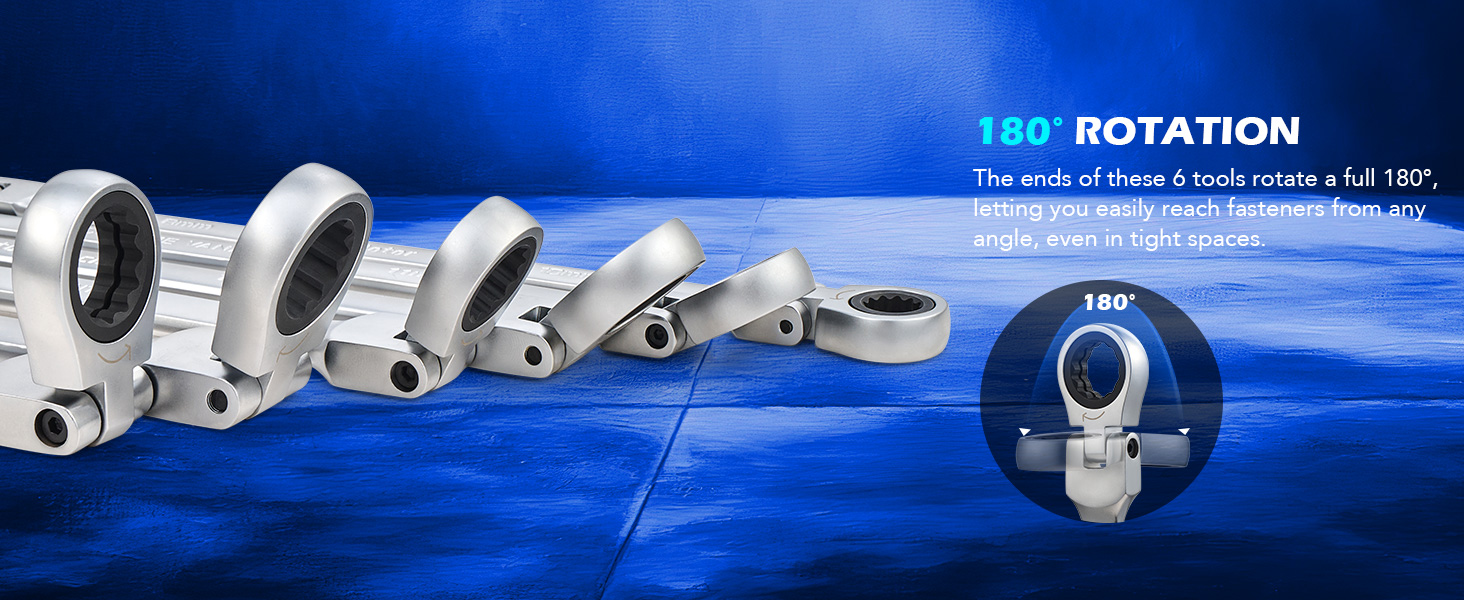 double box end ratcheting wrench set
