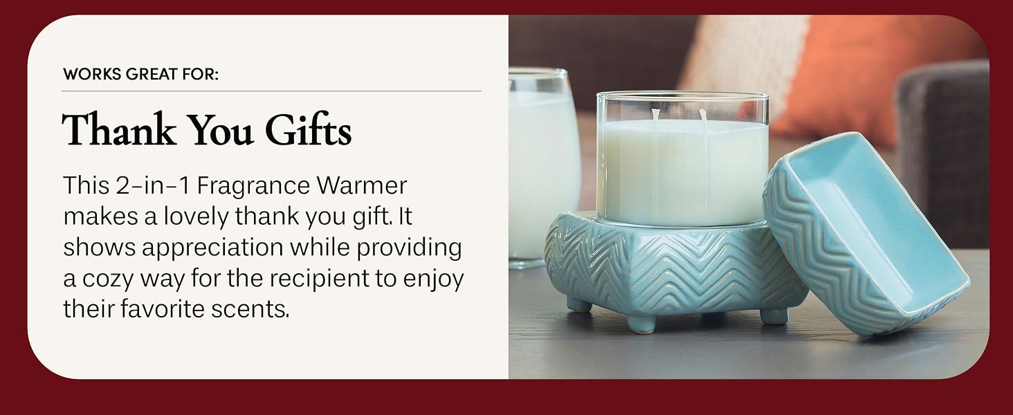 Candle Warmers 2-in-1 Candle and fragrance warmer flame-free safe alternative wax melts