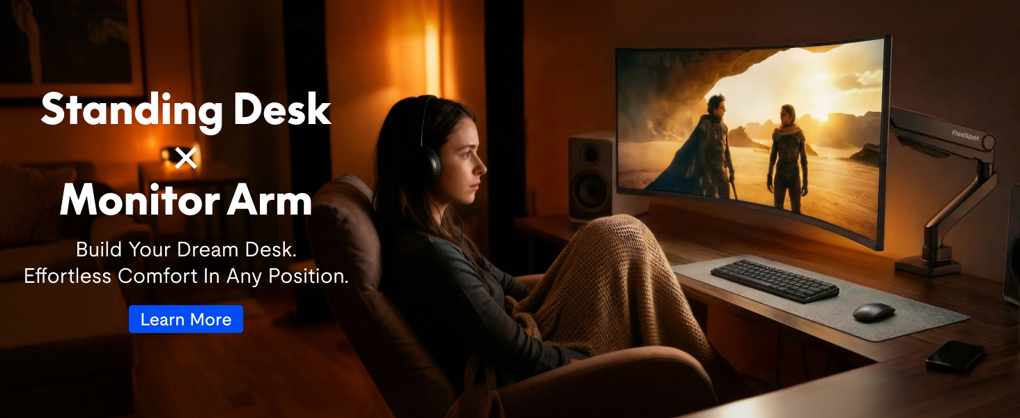 standing desk plus monitor arm to build your dream desk