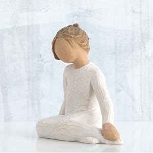 Willow Tree Thoughtful Child figure, side detail.