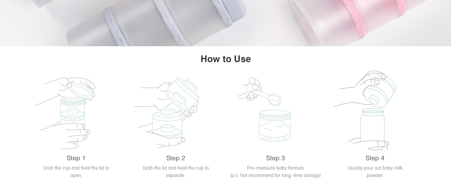 easy to use formula dispenser for baby formula protein powder