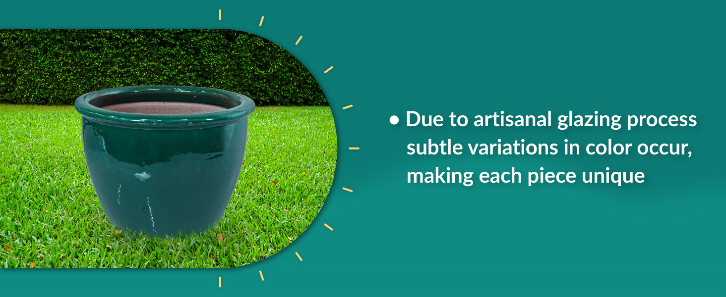 Due to artisanal glazing process subtle variations in color occur, making each piece unique