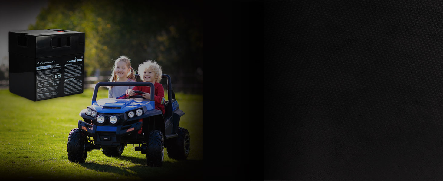 Charge ‘n Ride rechargeable replacement batteries replace original ride-on toy batteries.