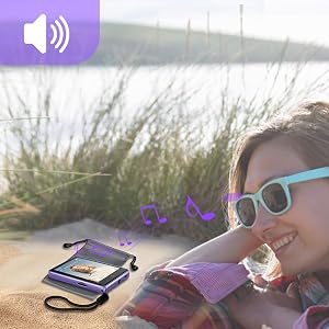 MP3 Player with Bluetooth Speaker White Noise Touchscreen FM Radio Voice Recorder Resume Playback