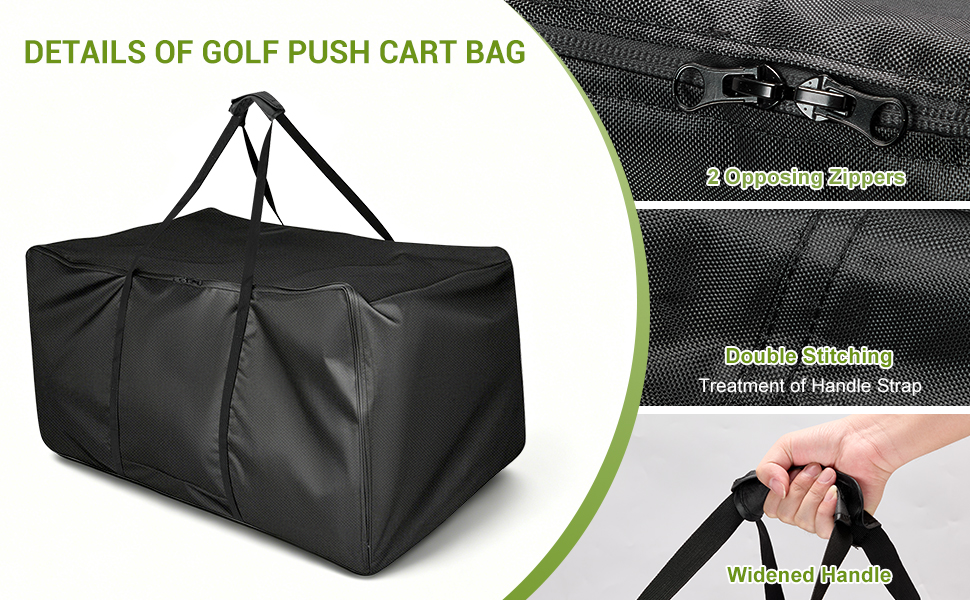 Golf Push Cart Carrying Storage Bag 3 Wheel : Golf Bag Cart Carrying Storage Bag Foldable