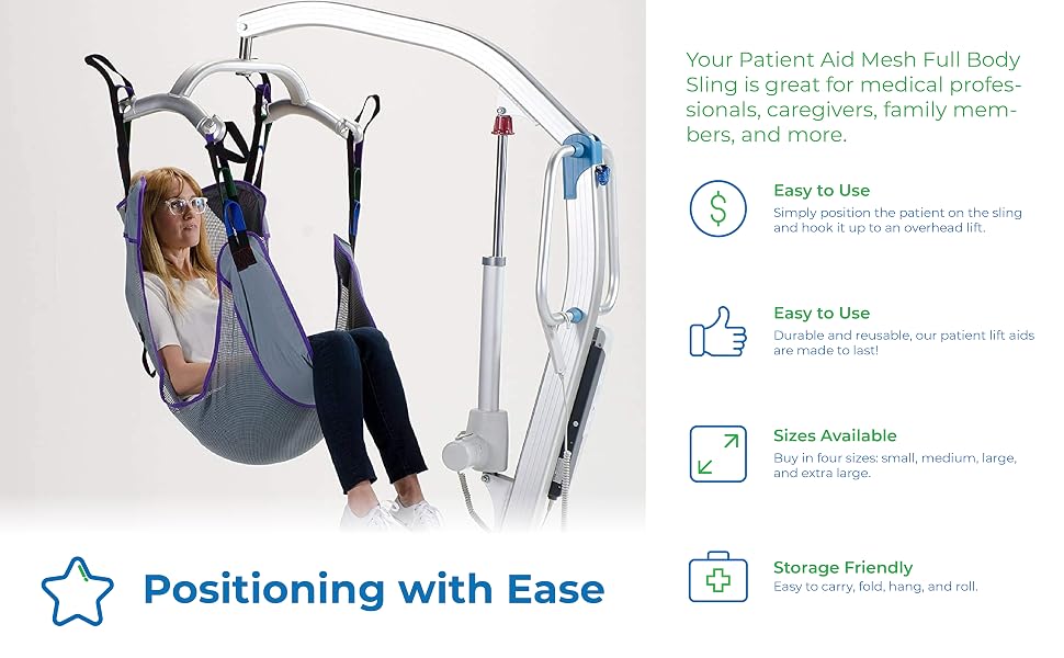 Patient Aid Mesh Full Body Sling - Positioning with Ease