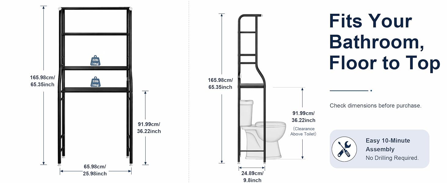 UDEAR3-TierOverThe Toilet Rack