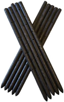 MCA 24" Round Steel Concrete Form Stakes (10 Pack) 3/4" Heavy-Duty Pointed with Holes – for Construction, Landscaping, Garden, Anchoring