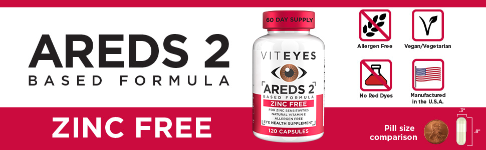 AREDs 2 Zinc Free Allergen Free No Red Dyes