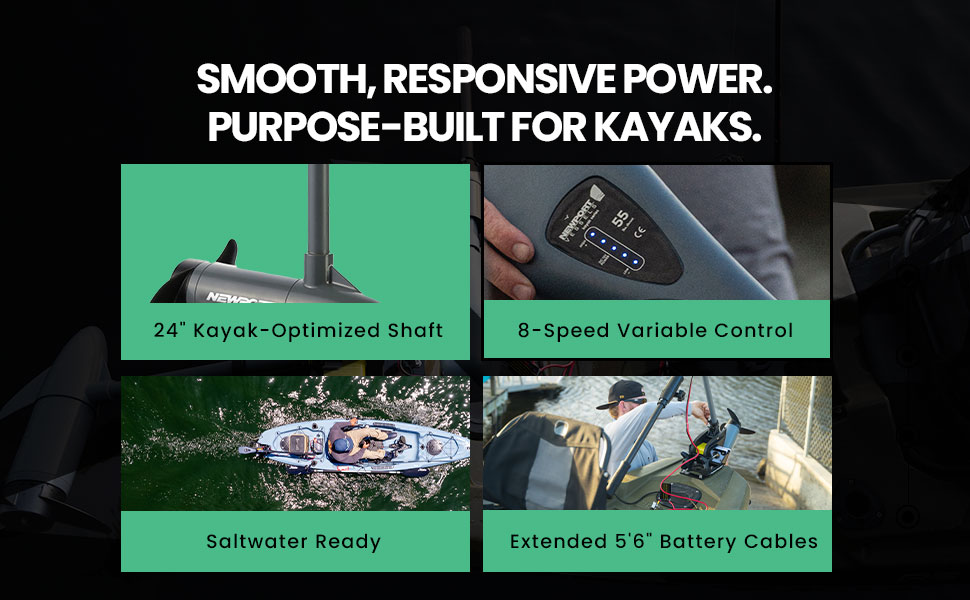 Newport, the way forward is electric, kayak series, electric kayak motors