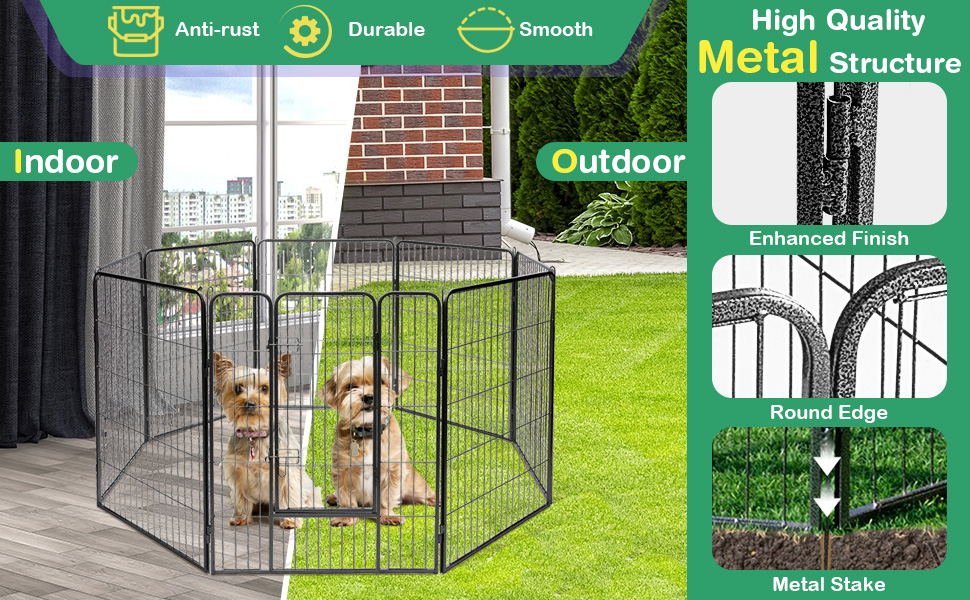 Portable Folding Metal Kennel Fence