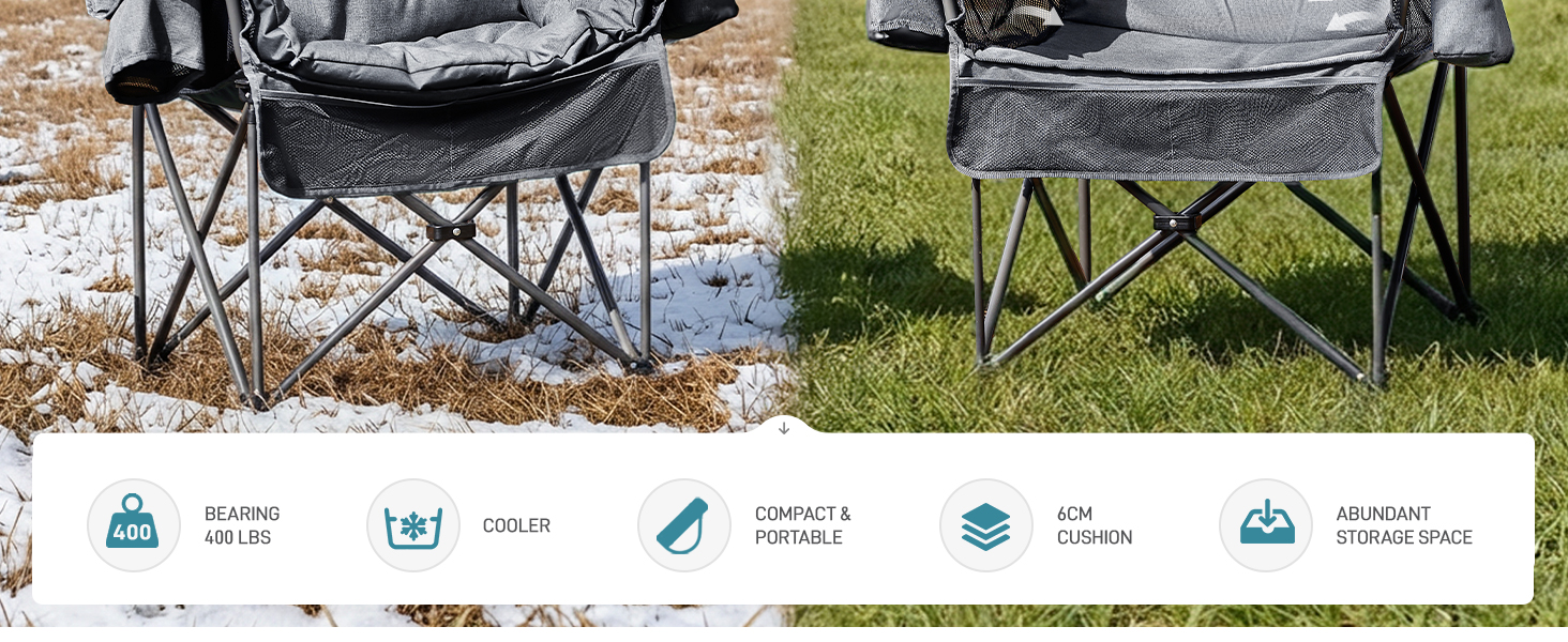 Camping Chair with Detachable Cushion