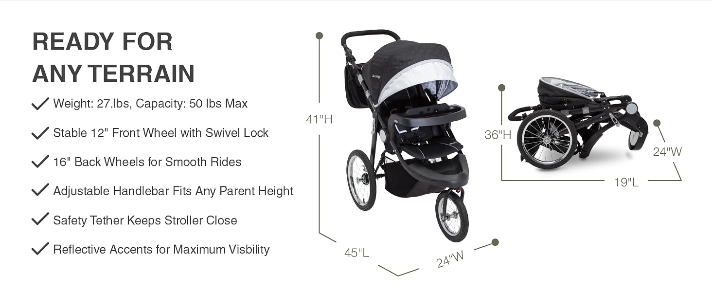 Jeep Cross-Country Sport Plus Jogger, Charcoal Galaxy