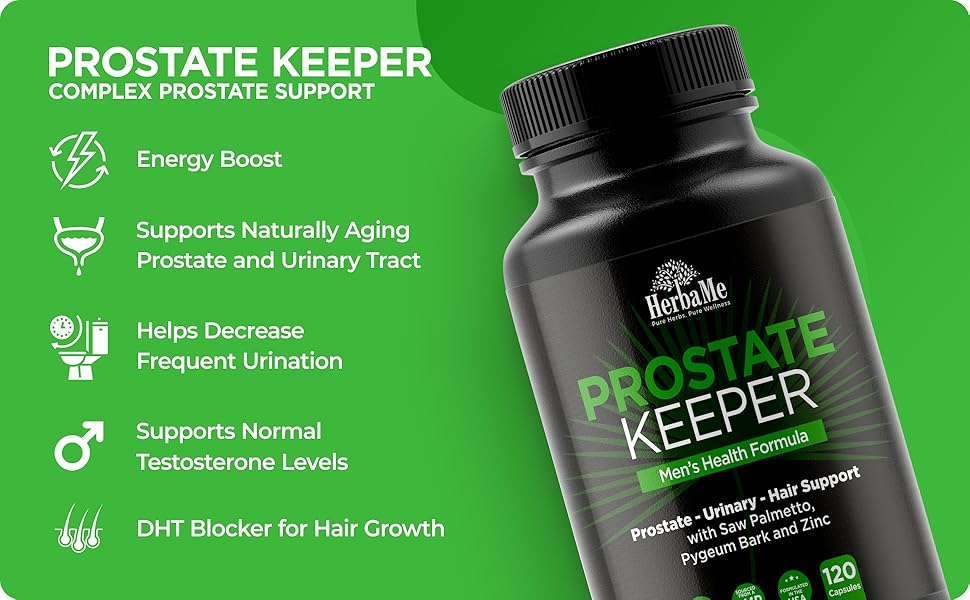Prostata Pills with L-Glutamic Acid, L-Alanine, Urinary, Hair Growth Support, DHT Blocker Reducer