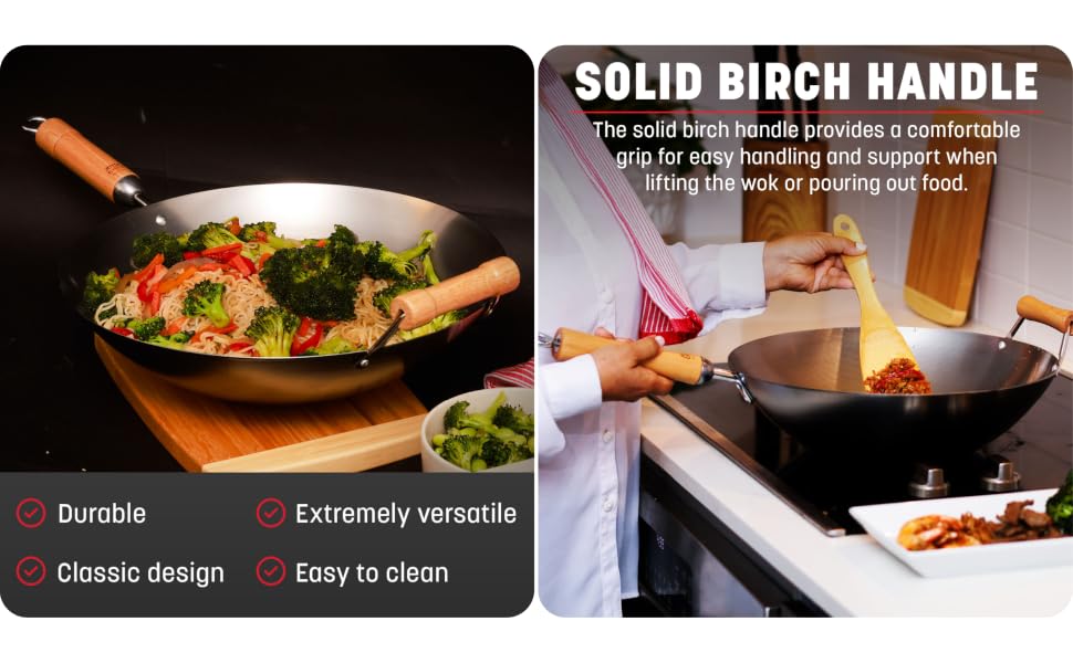 Durable, calssic design, versatile, and easy to clean - with a solid birch handle