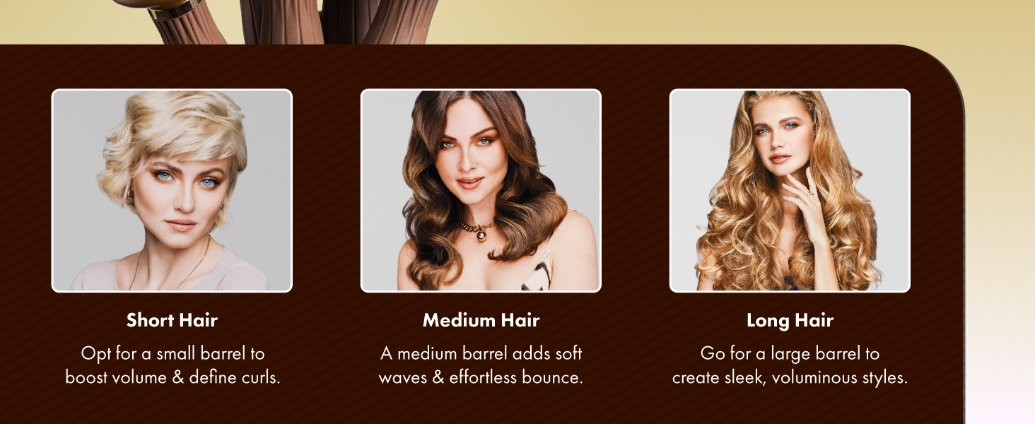 Image of three women with different hair lengths and colors.