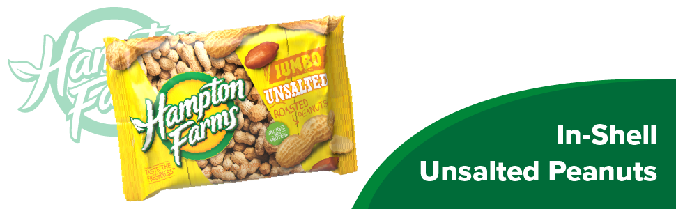 peanuts hampton farms fancy roasted peanuts unsalted in shell baseball peanut bag protein snack nuts