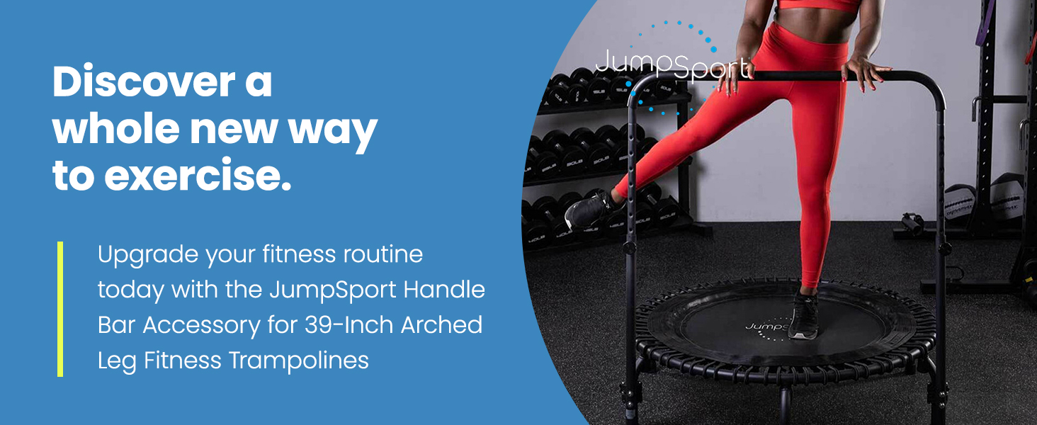 JumpSport Handle Bar for Arched Leg Fitness Trampolines, Trampoline Not Included