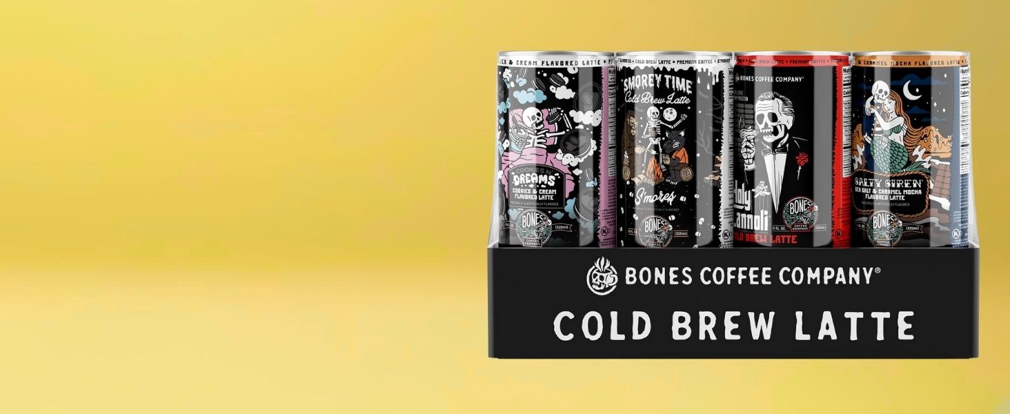 cold brew latte flavored coffee in can
