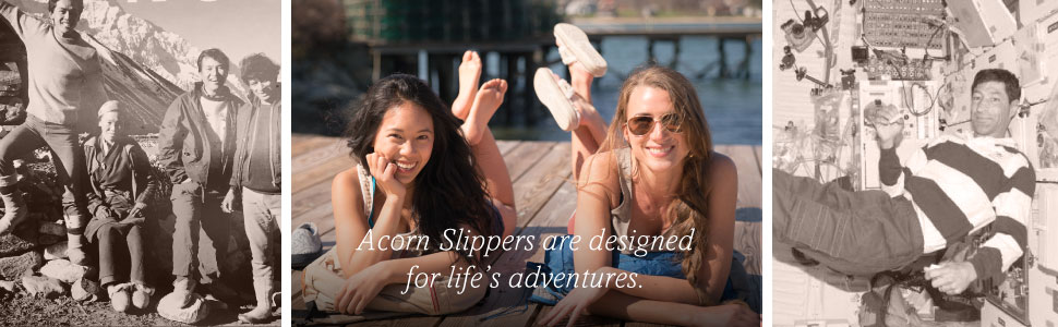 acorn, acorn slippers, women's slippers, slippers, house slippers, booties, moccasins