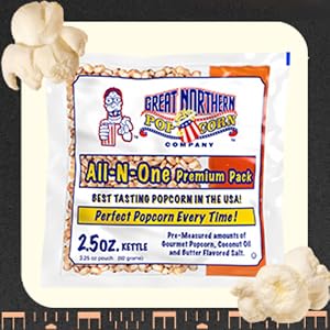 Image of popcorn seeds, popcorn machine supplies.