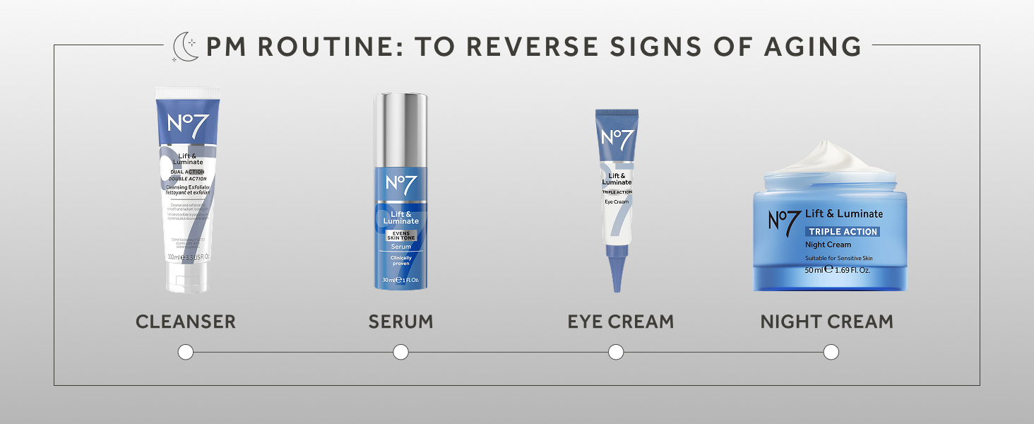 No7 Lift and Luminate Triple Action Face Serum Vitamin C, Pro Retinol, Hyaluronic Acid