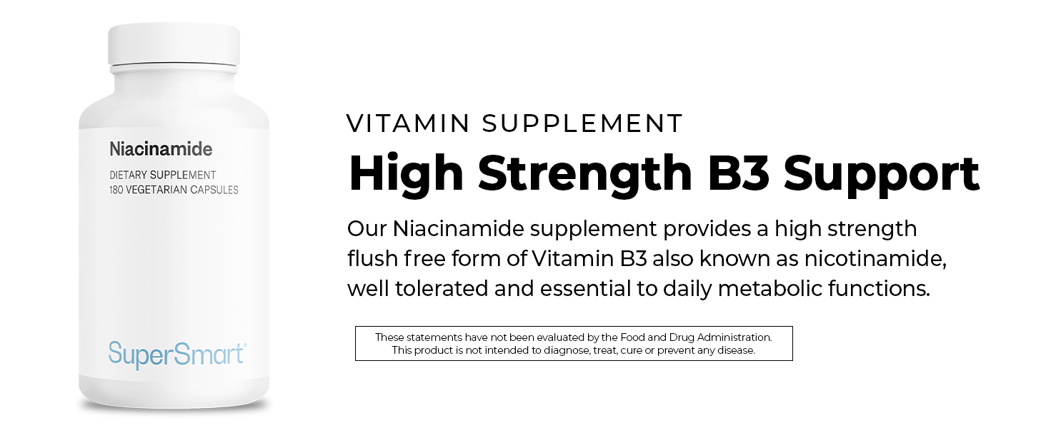 Niacinamide Vitamin Supplement High Strength B3 Support Flush Free Nicotinamide Metabolic Functions