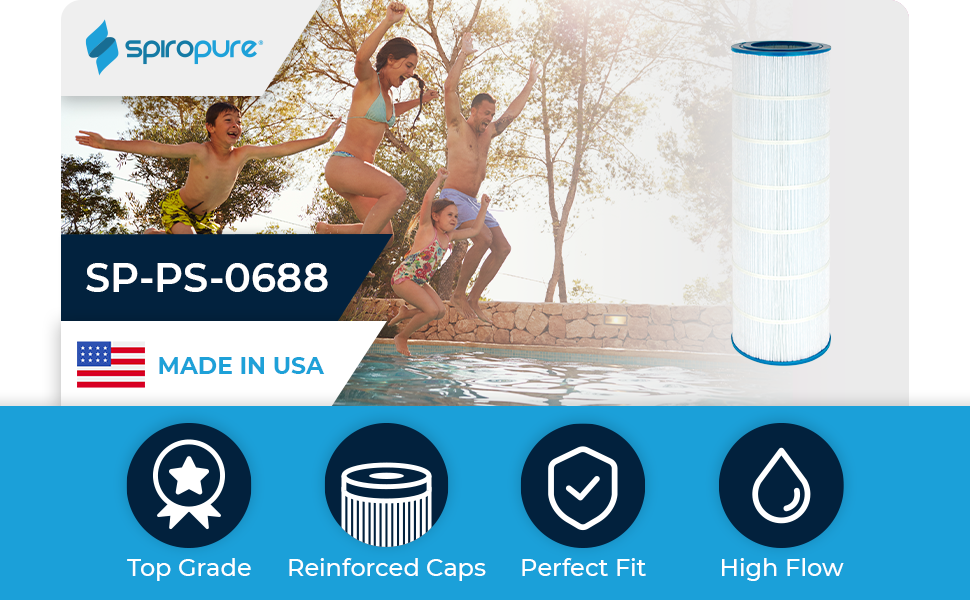 SP-PS-0688, pool and spa filter, swimming pool filter, tub filter