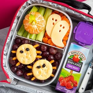 Juice box next to fruit