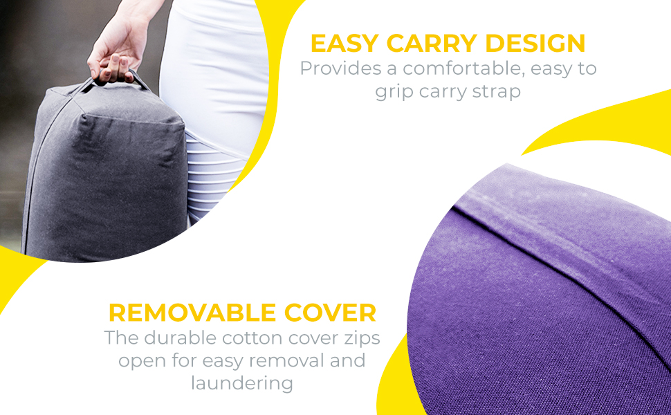 Easy carry design, comfortable, easy to grip carry strap. Removable cover for easy laundering