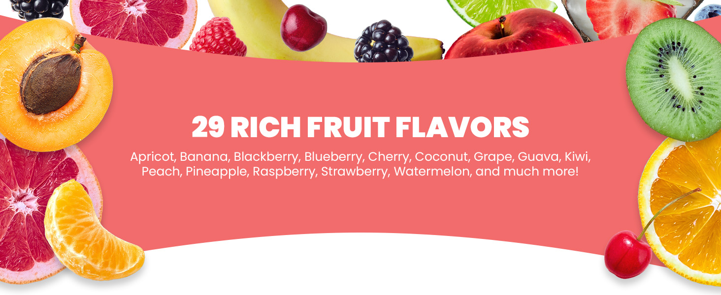 29 rich fruit flavors