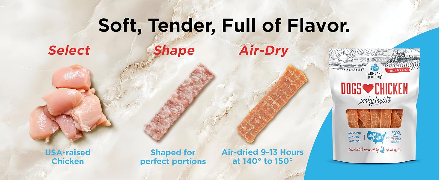 soft tender full of flavor dog chicken jerky