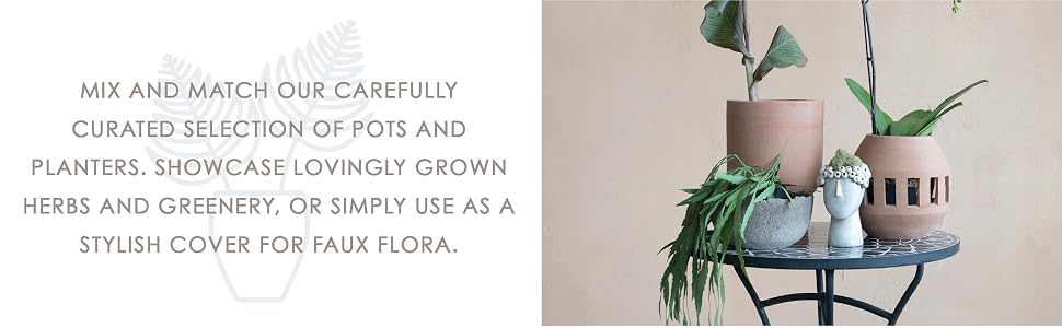 mix and match our pots and planters to showcase lovely herbs and greenery