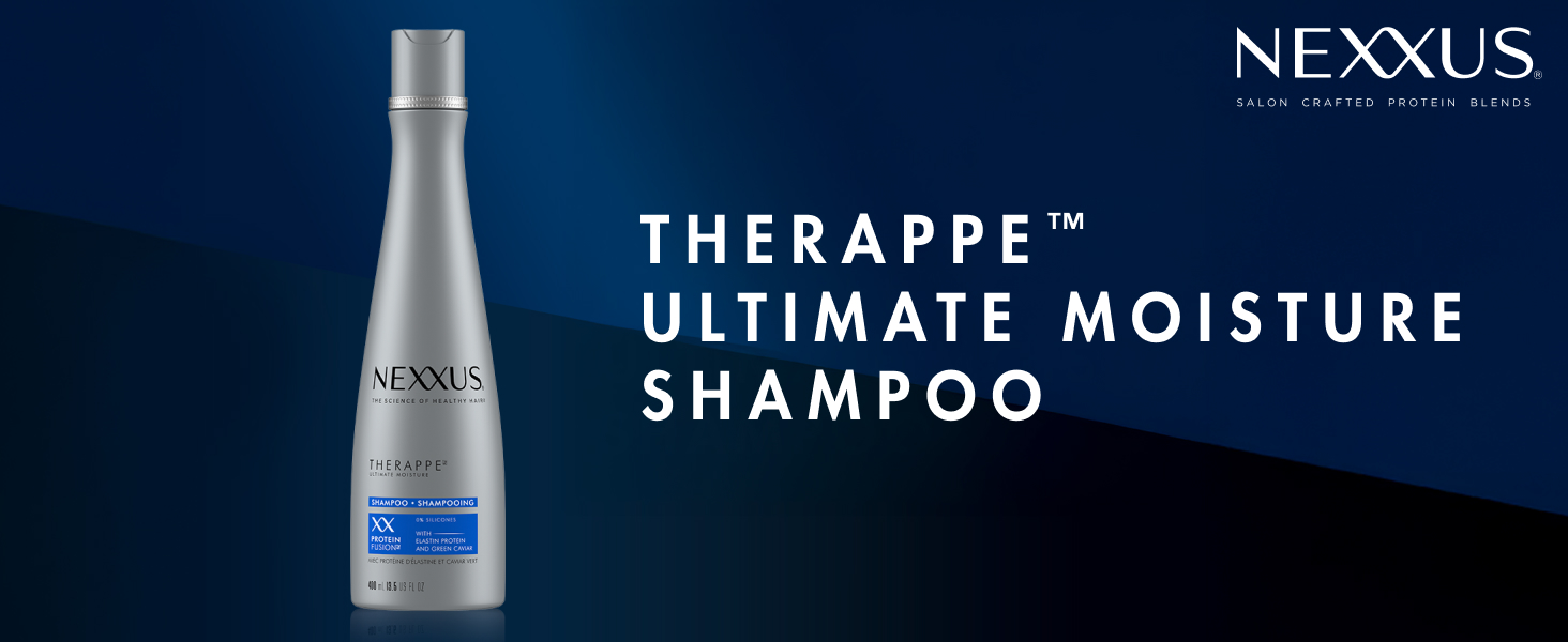 Image of Nexxus shampoo bottle with text.