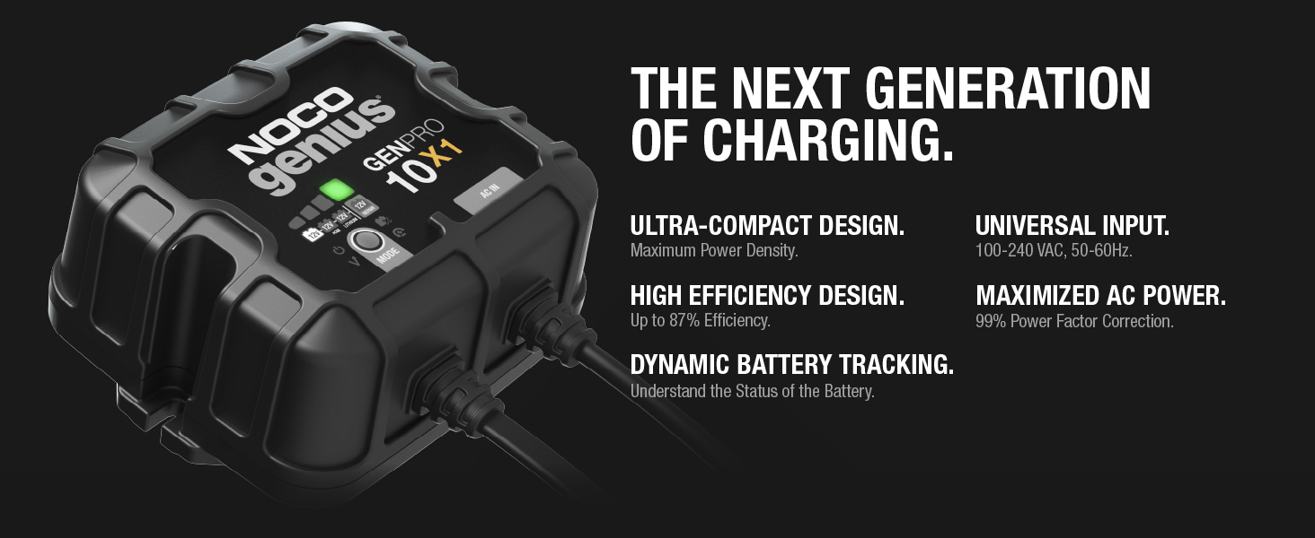 NOCO Genius GENPRO10X1, 1-Bank, 10A, Smart Marine Charger, 12V Onboard Battery Charger, Maintainer