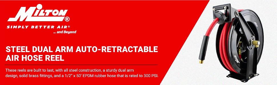 Dual Arm Auto-Retractable Air Hose Reel