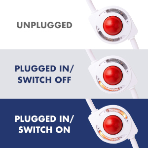 PLUGGED IN/SWITCH ON
