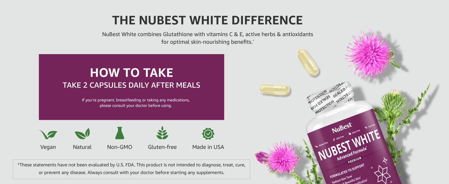 nubest white skin care berberine collagen milk thistle hyaluronic acid collagen powder