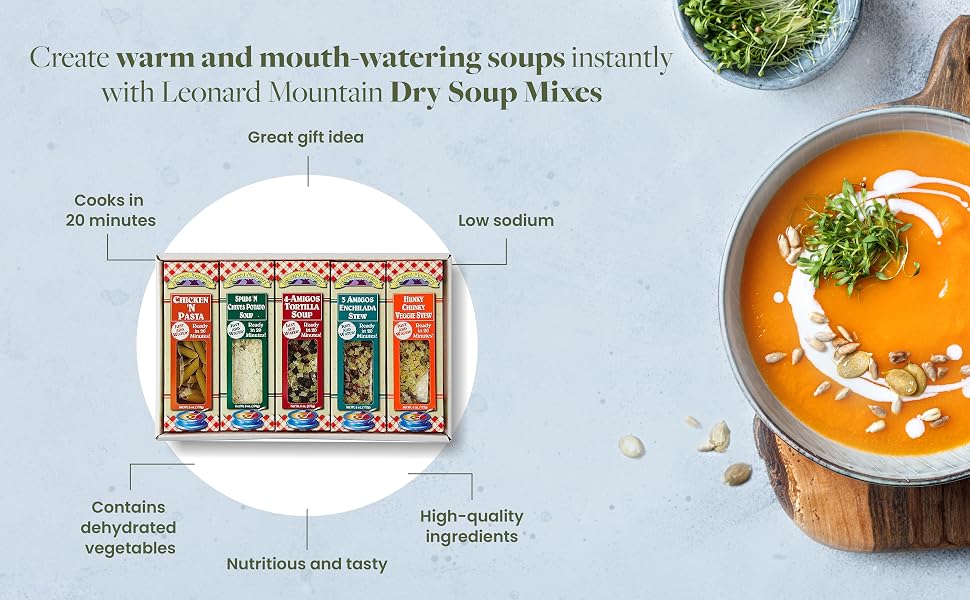 Leonard Mountain Soup Sampler Dry Soup Mix, 5 count