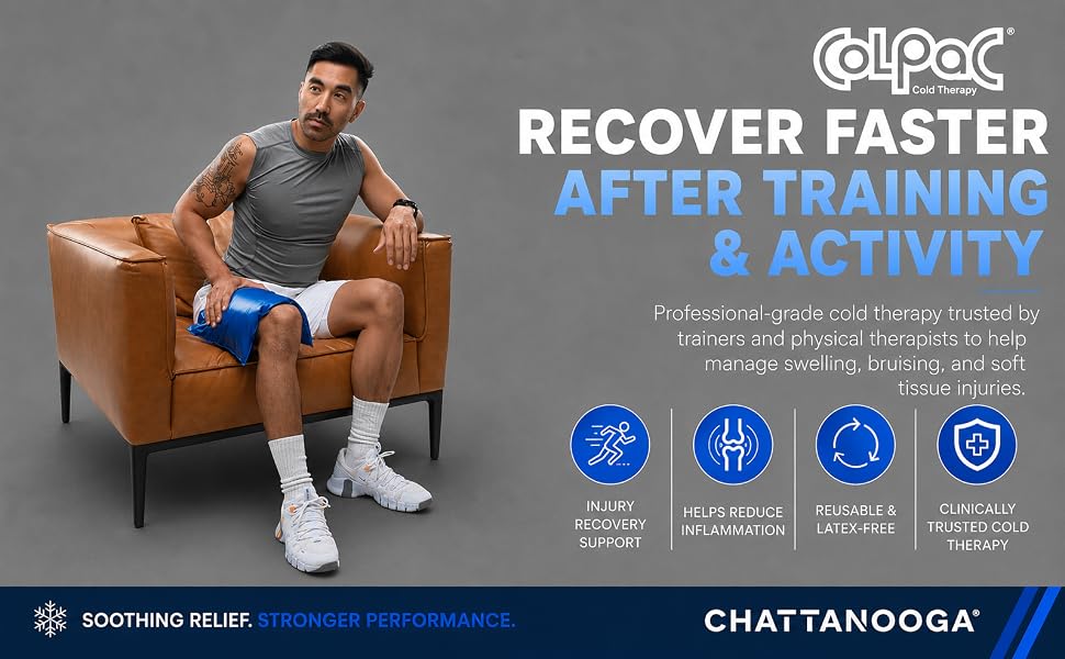 Chattanooga ColPac large reusable gel ice pack for knee shoulder back pain cold therapy