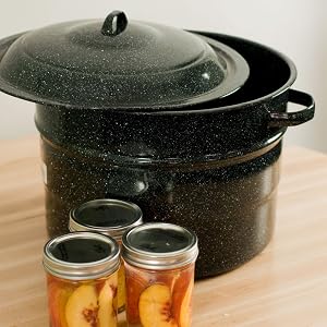Granite Ware Covered Preserving Canner with Rack, 12-quart
