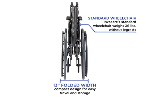 Invacare TREX20RP Series Tracer EX2 Standard Folding Wheelchair for Adults with 20" Seat Width and Desk Arms