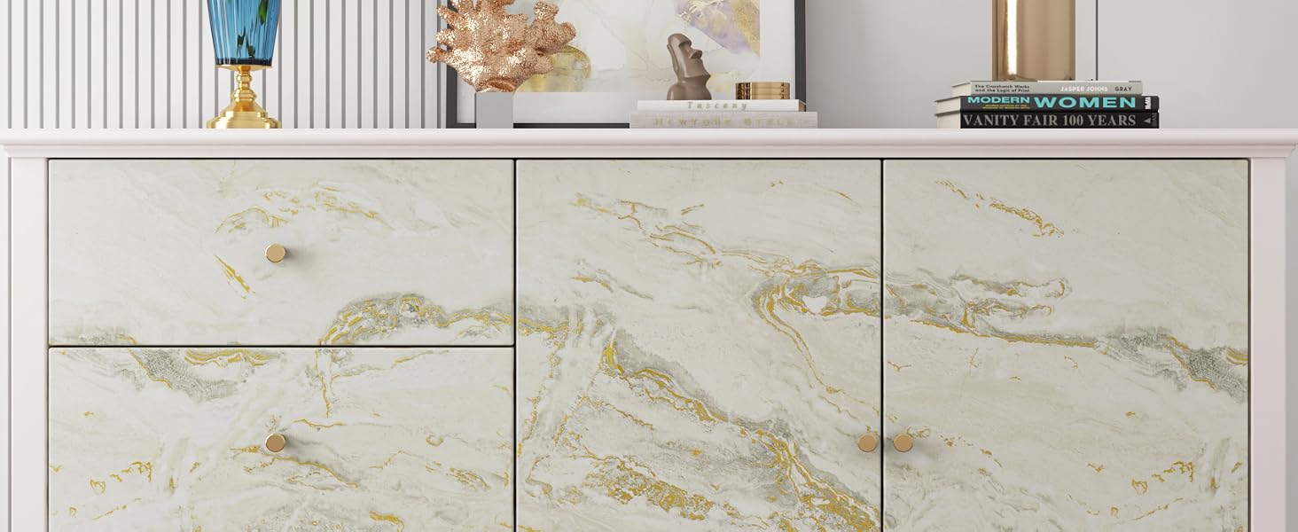 Marble Peel and Stick Wallpaper White Contact Paper for Wall Countertop Covering Cabinet Wrap