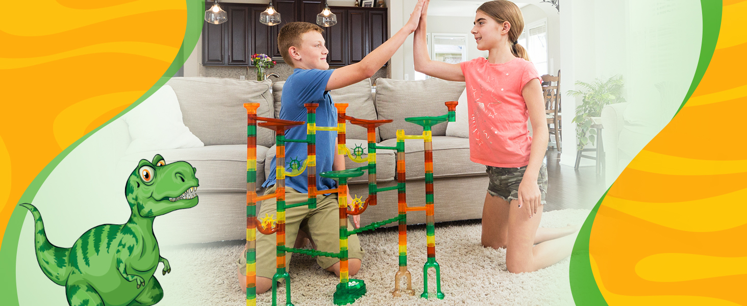 dinosaur marble run building sets