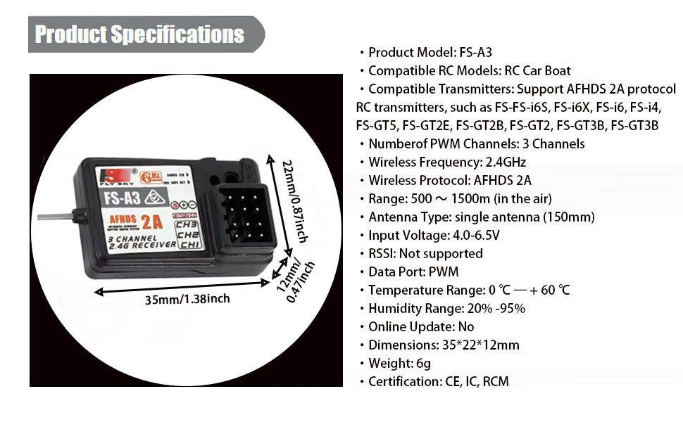Flysky FS-A3 Receiver