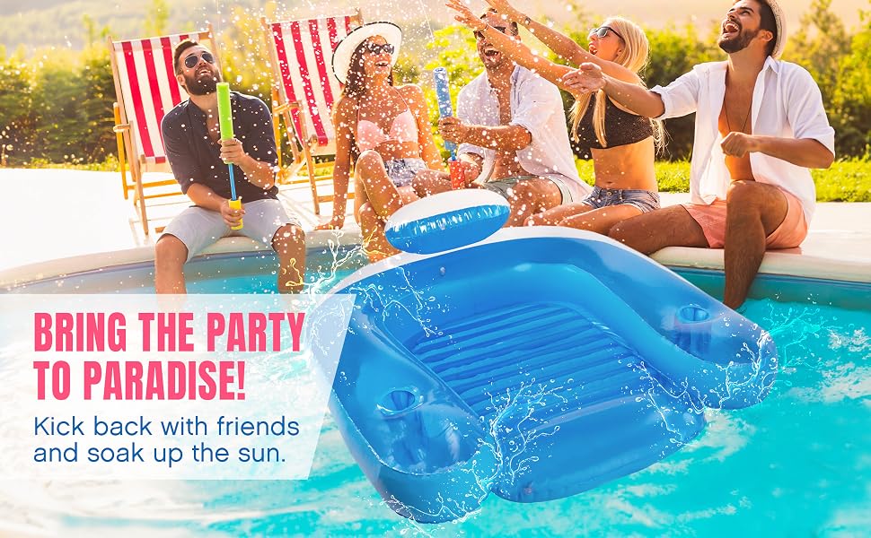 floating water chair, pool party float, durable pool lounger, Poolmaster pool float