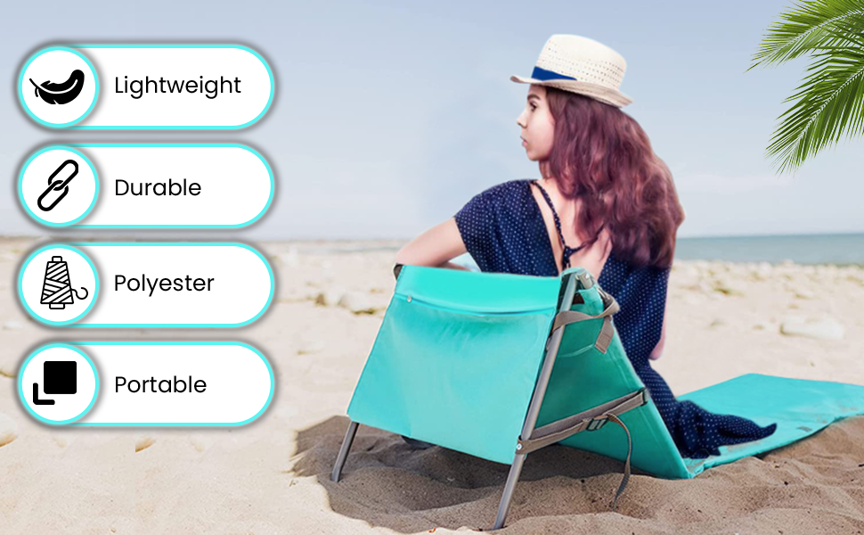 Portable Beach Mat Lounge Chair and Tote