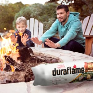 Indoor Outdoor Quick Light Firelog for Camping, Firepits, Bonfires, and Fireplaces,